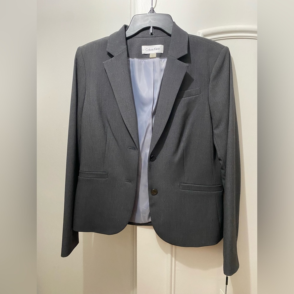 Calvin Klein Gray Blazer, Size 10